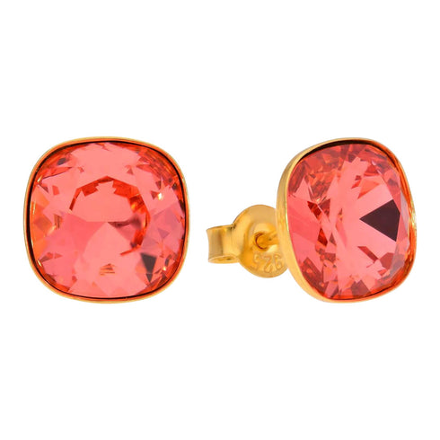 Серебряные серьги "Ослепительный Блеск (Padparadscha)" с кристаллами Swarovski™